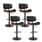 Stool Haven 4x Bar Stools Gas Lift Leather All Black