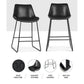 Stool Haven Set of 2 Bar Stools Kitchen Metal Bar Stool Dining Chairs PU Leather Black