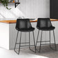 Stool Haven Set of 2 Bar Stools Kitchen Metal Bar Stool Dining Chairs PU Leather Black