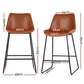 Stool Haven Bar Stools Kitchen Counter Barstools Leather Metal Chairs Brown x2