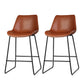 Stool Haven Bar Stools Kitchen Counter Barstools Leather Metal Chairs Brown x2