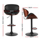 Stool Haven 4x Bar Stools Gas Lift Leather Padded Black