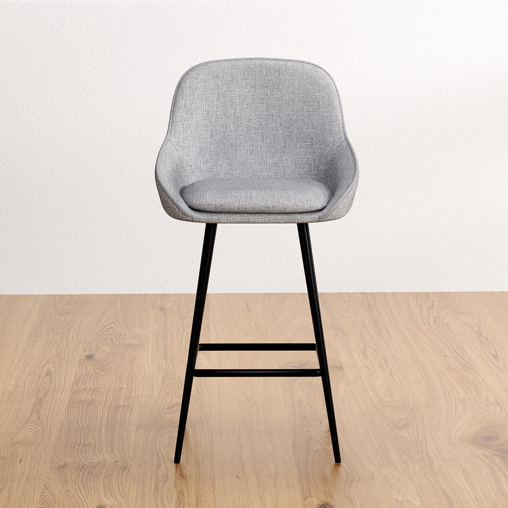 Stool Haven Set of 2 Bar Stools Upholstered - Grey