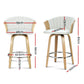 Stool Haven Set of 2 Bar Stools Kitchen Stool Wooden Chair Swivel Chairs Leather White