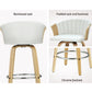 Stool Haven Set of 2 Bar Stools Kitchen Stool Wooden Chair Swivel Chairs Leather White