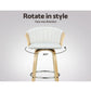 Stool Haven Set of 2 Bar Stools Kitchen Stool Wooden Chair Swivel Chairs Leather White