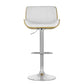 1 x Stool Haven Bar Stools Swivel Leather Chairs Wooden - White