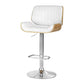 1 x Stool Haven Bar Stools Swivel Leather Chairs Wooden - White