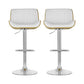 Stool Haven 2 x Adjustable Leather Bar Stools - White