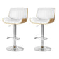 Stool Haven 2 x Adjustable Leather Bar Stools - White