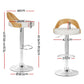 Stool Haven 2x Bar Stools Adjustable Leather Padded White