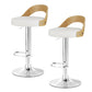 Stool Haven 2x Bar Stools Adjustable Leather Padded White