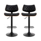 Stool Haven 2x Bar Stools Kitchen Dining Chairs Gas Lift Stool Wooden Leather Black
