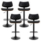 Stool Haven 4x Bar Stools Kitchen Dining Chairs Gas Lift Stool Wooden Leather Black