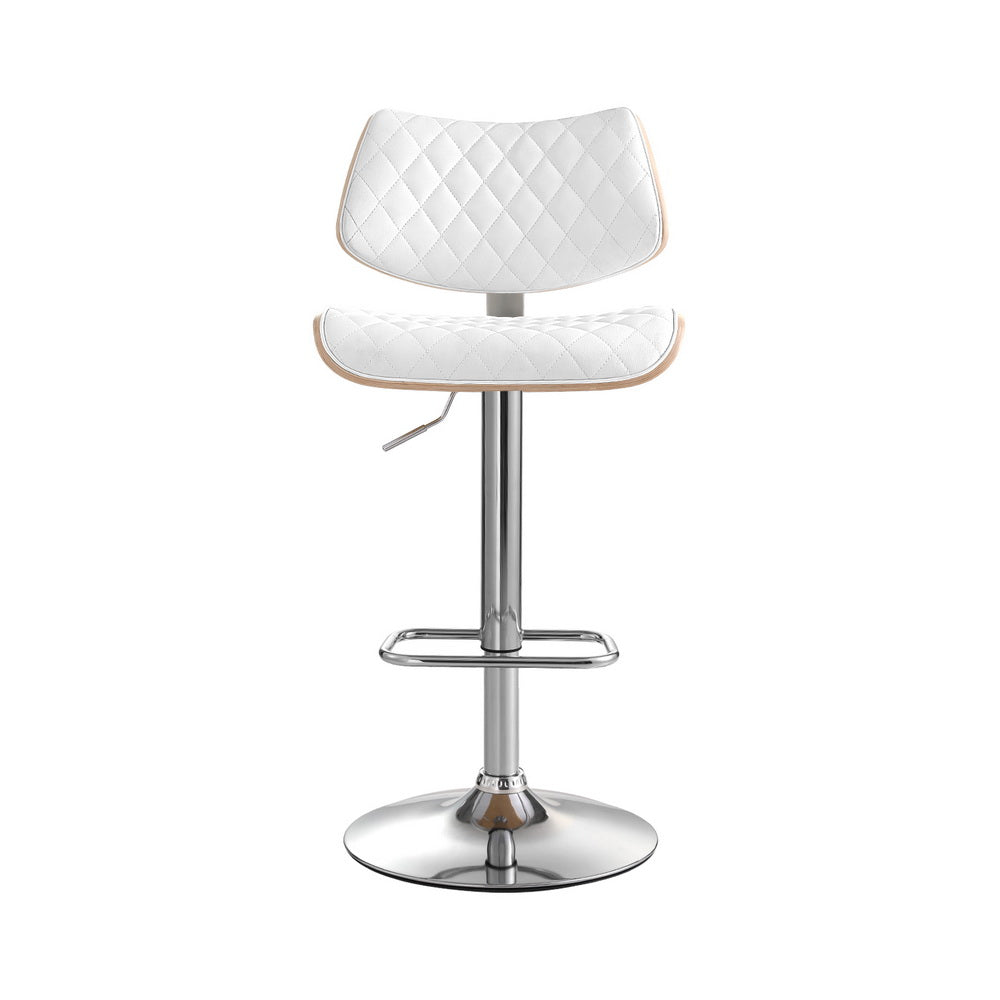 Stool Haven Bar Stools Kitchen Dining Chairs Gas Lift Stool Wooden Leather White