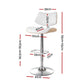 Stool Haven 2x Bar Stools Kitchen Dining Chairs Gas Lift Stool Wooden Leather White
