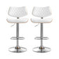 Stool Haven 2x Bar Stools Kitchen Dining Chairs Gas Lift Stool Wooden Leather White