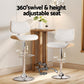 Stool Haven 2x Bar Stools Kitchen Dining Chairs Gas Lift Stool Wooden Leather White