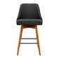 Stool Haven Set of 4 Wooden Fabric Bar Stools Square Footrest - Charcoal
