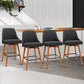 Stool Haven Set of 4 Wooden Fabric Bar Stools Square Footrest - Charcoal