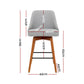 Stool Haven 2x Bar Stools Swivel Seat Wooden Grey