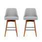 Stool Haven 2x Bar Stools Swivel Seat Wooden Grey