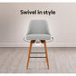 Stool Haven 2x Bar Stools Swivel Seat Wooden Grey