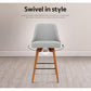 Stool Haven 4x Bar Stools Swivel Seat Wooden Grey