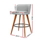 Stool Haven Set of 2 Wooden Fabric Bar Stools Circular Footrest - Light Grey