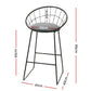 Stool Haven Set of 2 Bar Stools Steel Fabric - Grey and Black