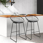 Stool Haven Set of 2 Bar Stools Steel Fabric - Grey and Black
