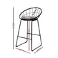 Stool Haven Set of 4 Bar Stools Steel Fabric - Grey and Black