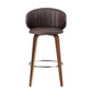 2x Stool Haven Bar Stools Dining Chairs Contoured Leather Wood Stool