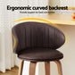 2x Stool Haven Bar Stools Dining Chairs Contoured Leather Wood Stool
