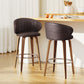 2x Stool Haven Bar Stools Dining Chairs Contoured Leather Wood Stool