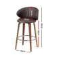 4x Stool Haven Bar Stools Dining Chairs Contoured Leather Wood Stool