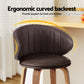 4x Stool Haven Bar Stools Dining Chairs Contoured Leather Wood Stool
