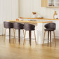 4x Stool Haven Bar Stools Dining Chairs Contoured Leather Wood Stool