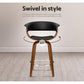 Stool Haven 2x Bar Stools Swivel PU Seat Wooden
