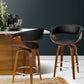 Stool Haven 2x Bar Stools Swivel PU Seat Wooden