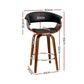 Stool Haven Set of 4 Swivel PU Leather Bar Stool - Wood and Black