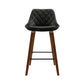 Stool Haven Set of 2 Bar Stools Bentwood PU Leather Diamond Pleat - Black