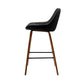 Stool Haven Set of 2 Bar Stools Bentwood PU Leather Diamond Pleat - Black