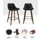 Stool Haven Set of 2 Bar Stools Bentwood PU Leather Diamond Pleat - Black