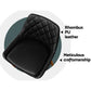 Stool Haven Set of 2 Bar Stools Bentwood PU Leather Diamond Pleat - Black