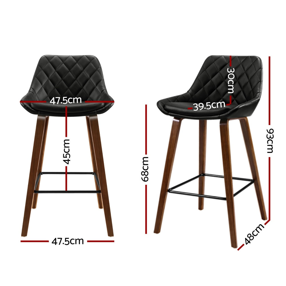Stool Haven 4x Bar Stools PU Seat Wooden