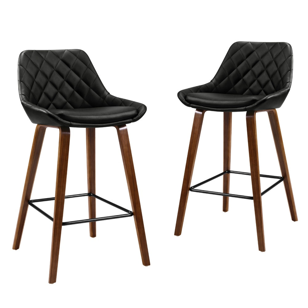 Stool Haven 4x Bar Stools PU Seat Wooden