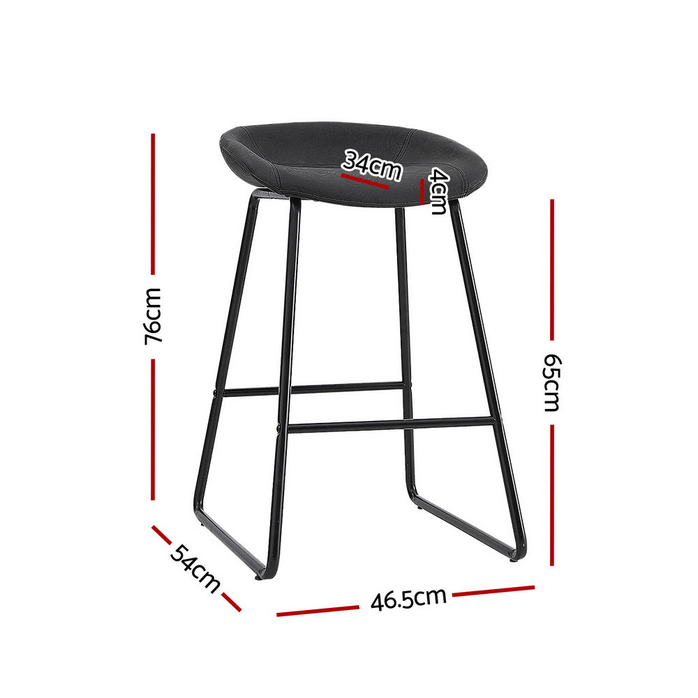 Stool Haven 4x Bar Stools Kitchen Dining Chairs Counter Stool PU Leather Metal