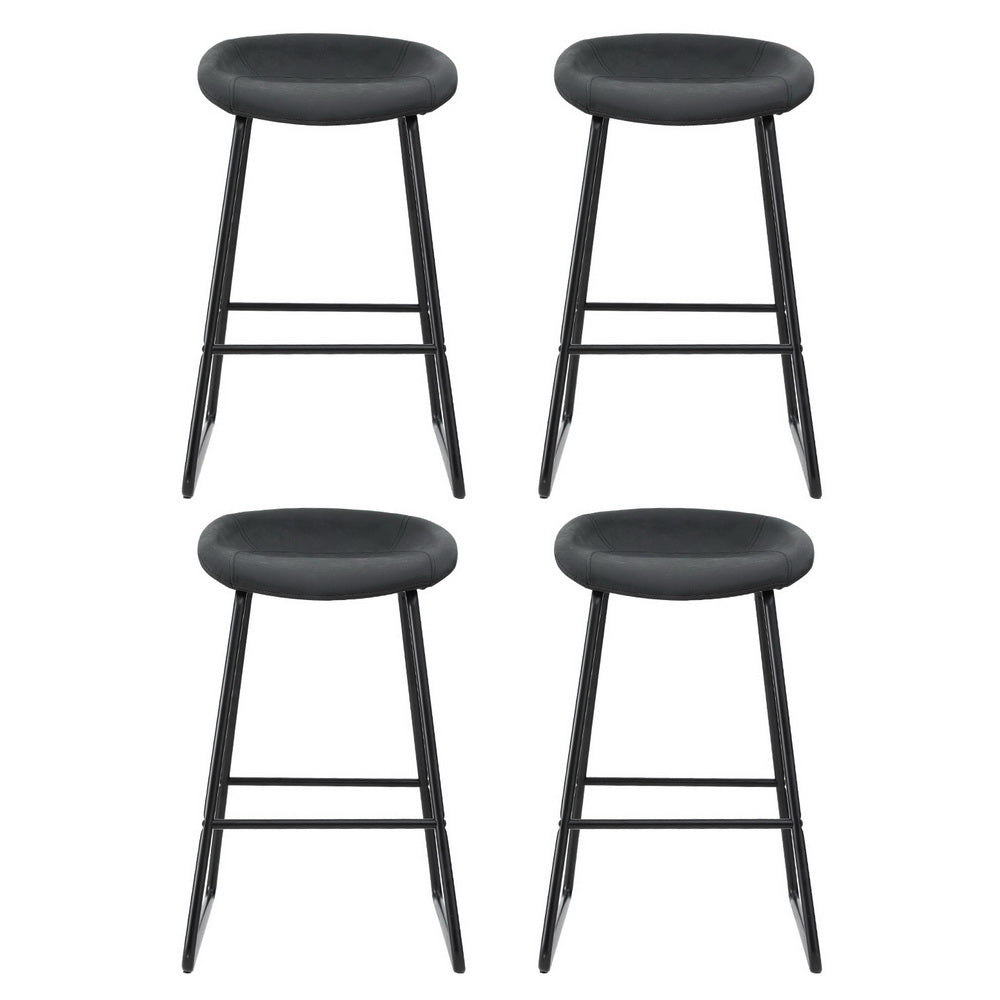 Stool Haven 4x Bar Stools Kitchen Dining Chairs Counter Stool PU Leather Metal