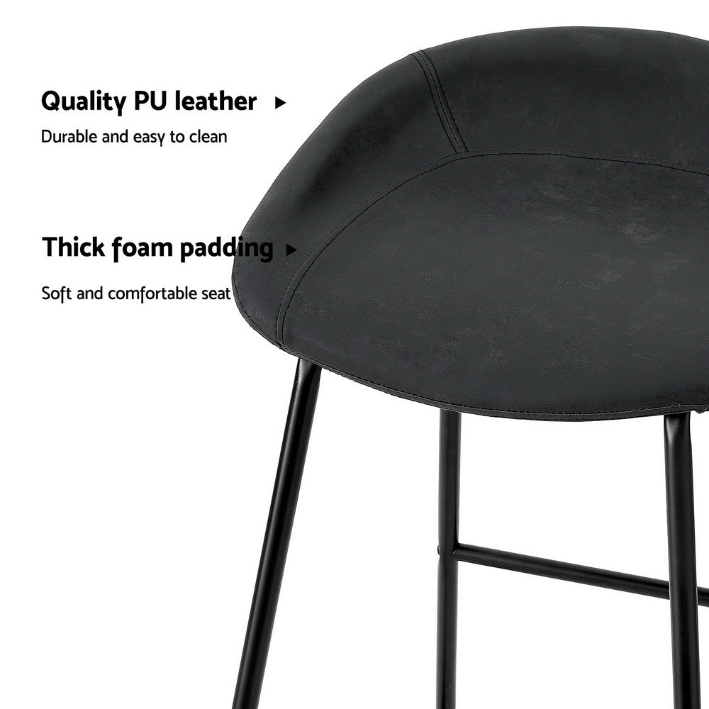 Stool Haven 4x Bar Stools Kitchen Dining Chairs Counter Stool PU Leather Metal